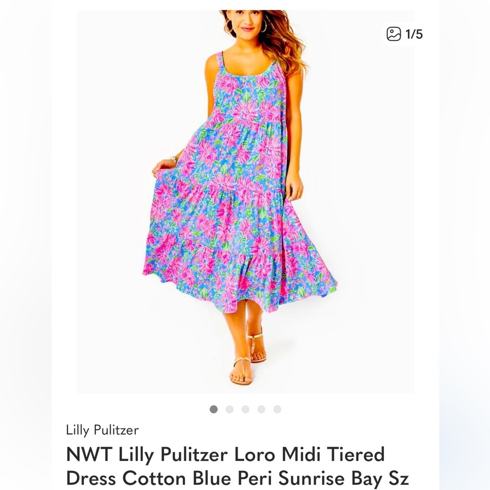 Lilly Pulitzer Pink & Blue Floral Maxi Dress